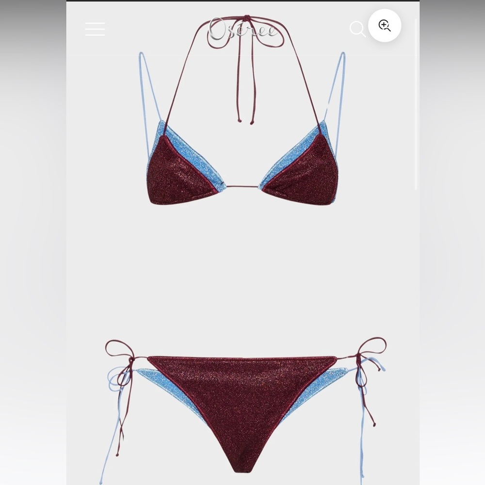Oseree Burgundy and Blue Bikini